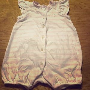 White and light pink romper